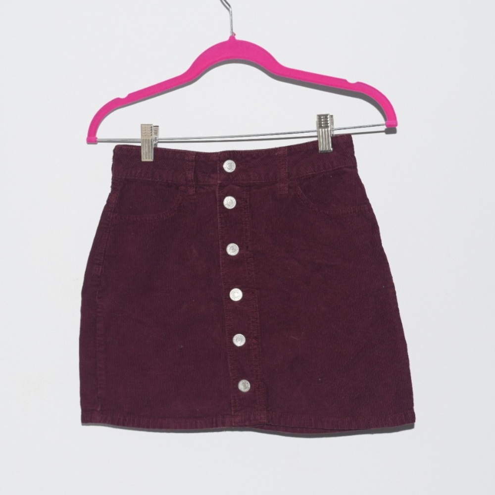 Burgundy Corduroy Skirt